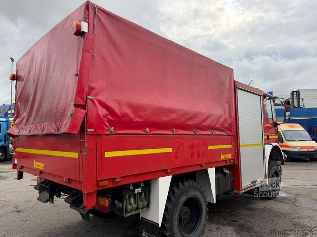Autocarro con pianale e telone IVECO 95E18 4x4 Allrad SW 2000 Feuerwehr Schlauchwagen