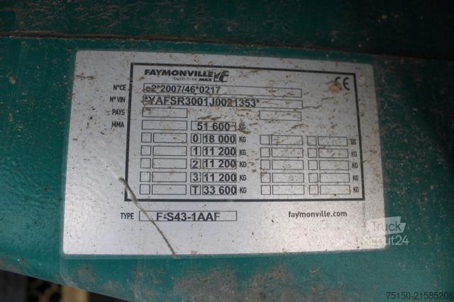 Werkplatform oplegger FAYMONVILLE F-S43 MEGA Telesattel 3 x zwangsgelenkt Nr.: 353