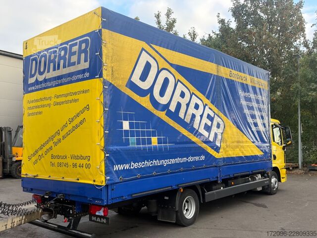 Schuifzeil bestelwagen MAN TGL 8.220 BL, Pritsche u. Plane, 2x Tank., Ahk