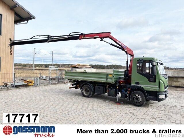 Tipper truck Iveco ML100E19 4x2, Kran HMF 810-K2, 2x AHK