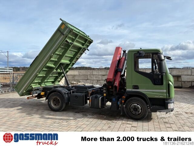 Tipper truck Iveco ML100E19 4x2, Kran HMF 810-K2, 2x AHK