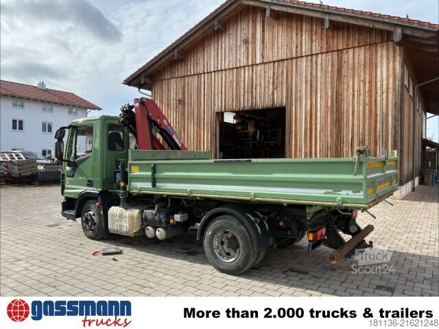 Tipper truck Iveco ML100E19 4x2, Kran HMF 810-K2, 2x AHK
