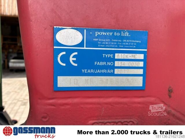 Tipper truck Iveco ML100E19 4x2, Kran HMF 810-K2, 2x AHK