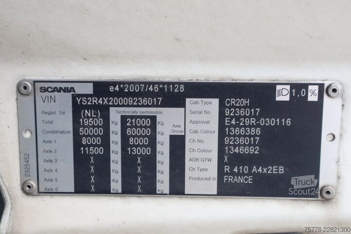 Обем SZM Scania R410 NGS 4X2 MEGA/LOWDECK RETARDER EURO 6