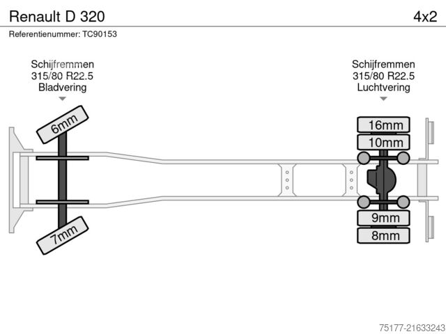Véhicule de collecte des déchets Renault D 320