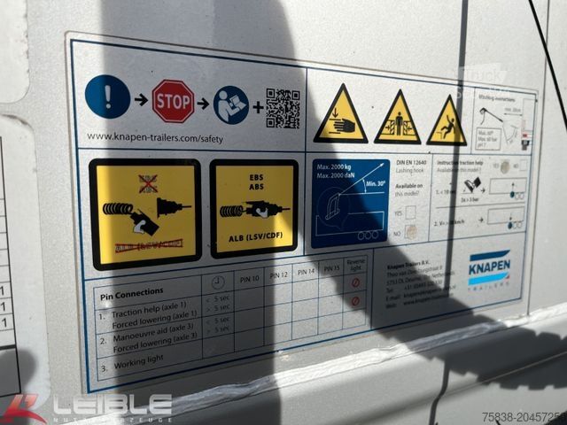 Semirimorchio con pianale mobile KNAPEN K100*91m³*Liftachse*10mm Boden*Funk*