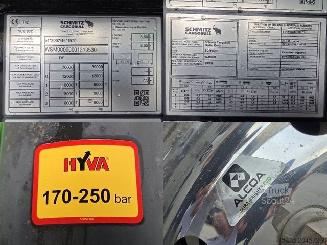 Semi-remorque benne SCHMITZ CARGOBULL SKI 24 / SCB*S3D *Cramaro Verdeck *2x Liftachse