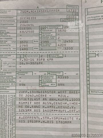 Tracteur John Deere 2030A