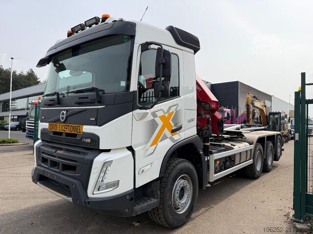 Sistema de braço de gancho Volvo FMX 500 8x4 TRIDEM HOOKLIFT + CRANE HMF 2320 K4...