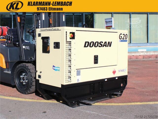 Generator de energie Doosan G20-CE - Stufe 5 - Generator - Stromgenerator - NEU mit FI-Schutzschalter Typ B - DGUV
