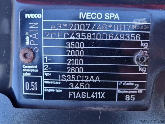 Benne Iveco Daily 35C12 116pk Stalen Kipper GVW 3500kg Euro 6