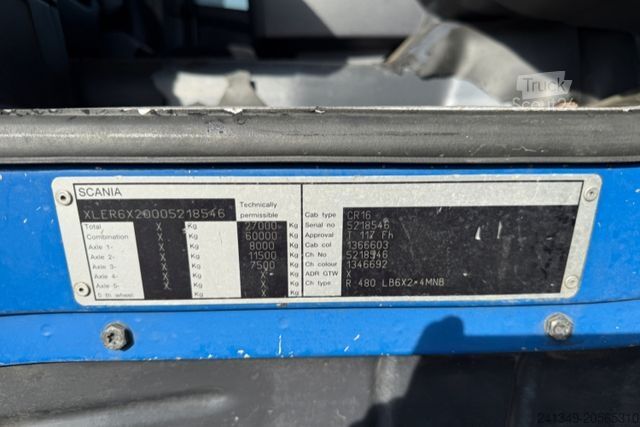Camión de plataforma SCANIA R480 6x2 Alu
