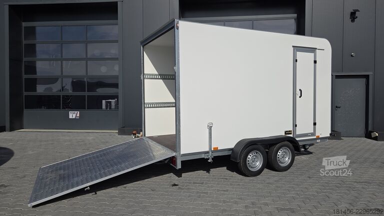 Przyczepa skrzyniowa trailershop TFS 360 Seitentür Heckrampe 2.7to