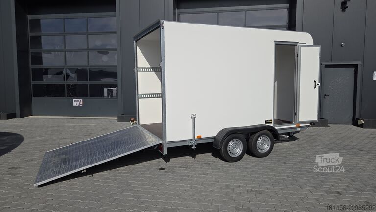 Przyczepa skrzyniowa trailershop TFS 360 Seitentür Heckrampe 2.7to