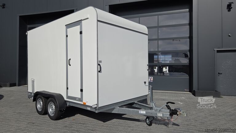 Przyczepa skrzyniowa trailershop TFS 360 Seitentür Heckrampe 2.7to