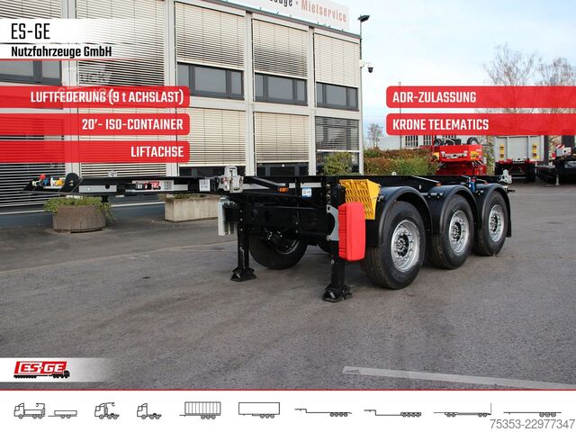 Vekselpåbygg-semitrailer KRONE 3-Achs-Containerchassis 20'