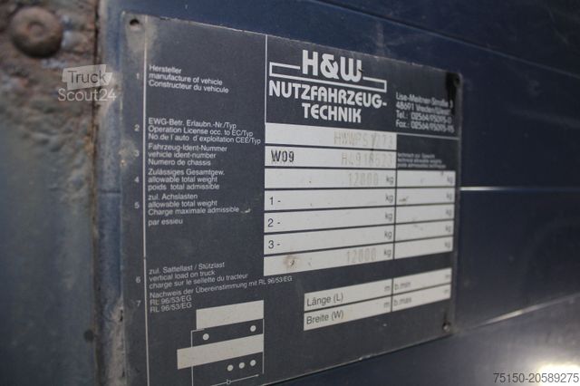 Reboque de carroçaria intercambiável  H & W HWWPS1273 - Nr.: 523