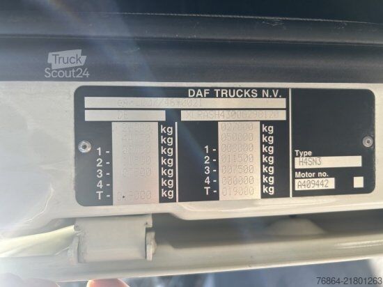 Kamion z zamenljivo nadgradnjo DAF XF 480 FAR BDF EURO 6 LIFTACHSE, RETARDER
