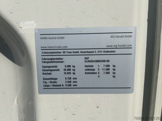 Kamion z zamenljivo nadgradnjo DAF XF 480 FAR BDF EURO 6 LIFTACHSE, RETARDER