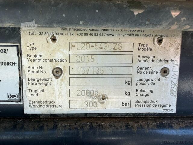 Āķa rokas sistēma Volvo FH 460 6X4 HOOKLIFT AJK 20T - 5430mm - WB 3m90 ...