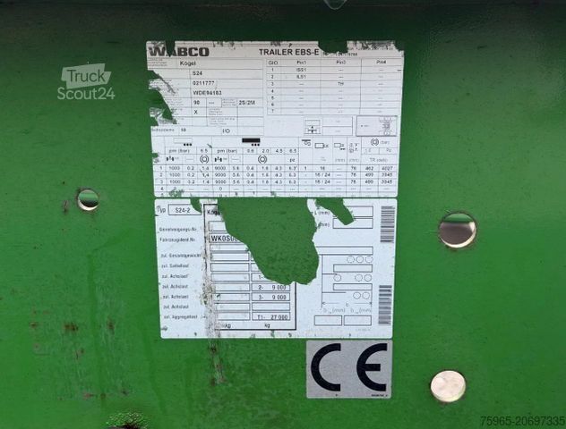 Semiremorcă cu caroserie interschimbabilă KÖGEL S24-2 BACK SLIDER LIFT AXLE DISC BRAKES 3 PIECES