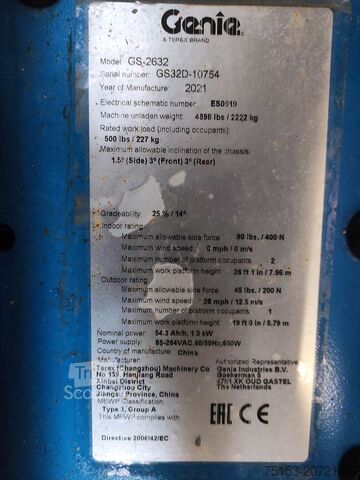 žirklinis liftas Genie GS2632