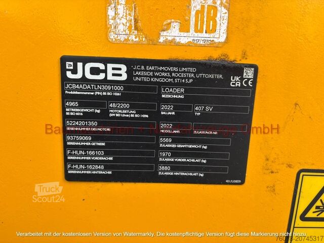 Hjullastare JCB 407 gebraucht Bj'22 1.400 Bh