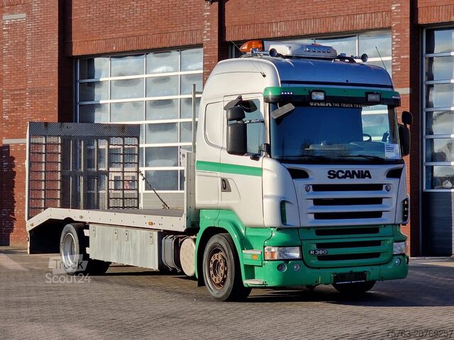 Transportador de automóveis Scania R380 4x2 - Car transport / Flatbed - Ramp - Ful...