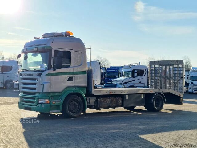 Transportador de automóveis Scania R380 4x2 - Car transport / Flatbed - Ramp - Ful...