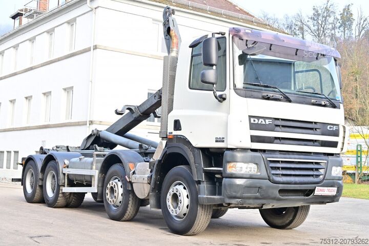 Tovornjak s kavljem za kontejnerje Daf CF85.410 8x4 E5 Blatt Blatt AHK Vorbereitung