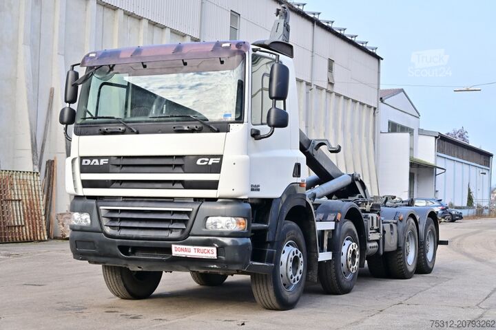 Tovornjak s kavljem za kontejnerje Daf CF85.410 8x4 E5 Blatt Blatt AHK Vorbereitung