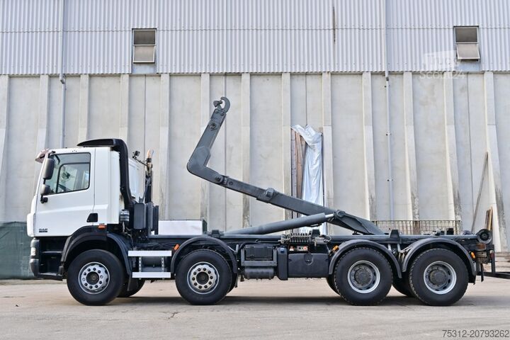 Tovornjak s kavljem za kontejnerje Daf CF85.410 8x4 E5 Blatt Blatt AHK Vorbereitung