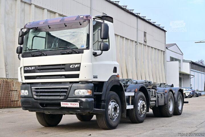 Tovornjak s kavljem za kontejnerje Daf CF85.410 8x4 E5 Blatt Blatt AHK Vorbereitung
