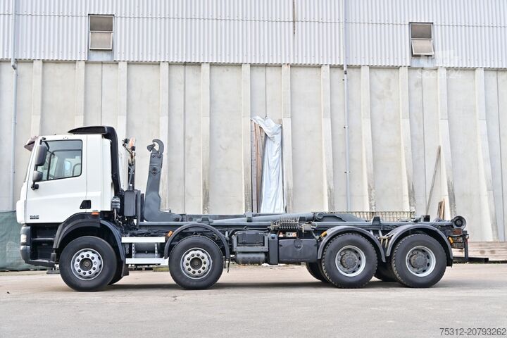 Tovornjak s kavljem za kontejnerje Daf CF85.410 8x4 E5 Blatt Blatt AHK Vorbereitung