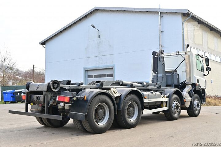 Tovornjak s kavljem za kontejnerje Daf CF85.410 8x4 E5 Blatt Blatt AHK Vorbereitung