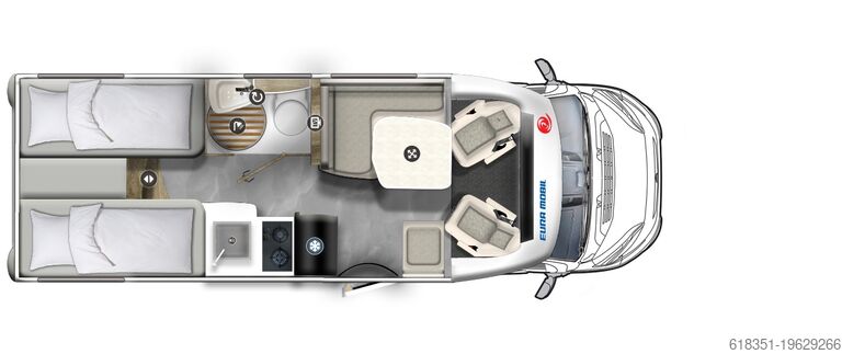Halvintegrerad husbil EURA MOBIL PROFILA T 660 EB, Maxi 4,25 t, Dachklimaanlage