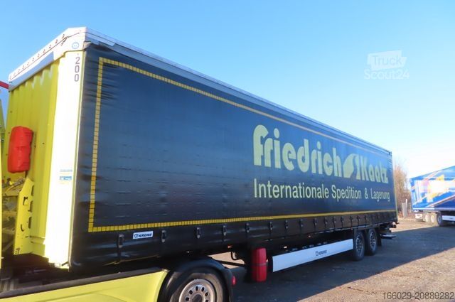 Nyitott ponyvás félpótkocsi KRONE 2 Achs Planenauflieger - Ladebordwand