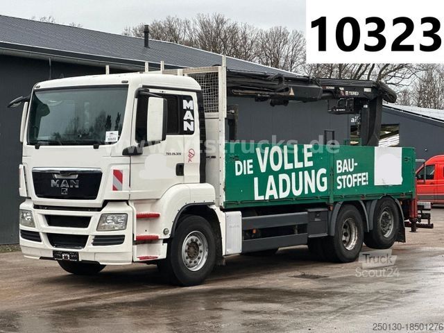Vrachtauto met open laadbak MAN TGS 26.320 6x2 Euro4 Pritsche + Terex Ladekran