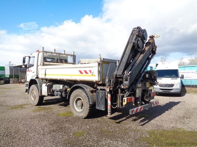 Autocarro ribaltabile MERCEDES-BENZ 1833 , 4x4 ,Kran Hiab 166 Funk , Singlebereifung