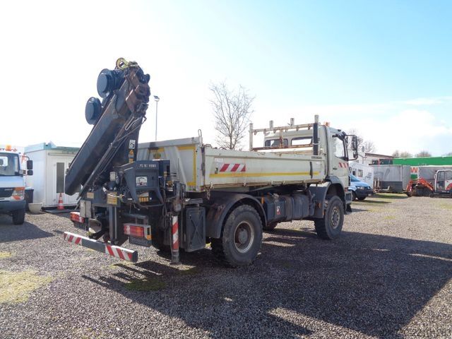 Autocarro ribaltabile MERCEDES-BENZ 1833 , 4x4 ,Kran Hiab 166 Funk , Singlebereifung