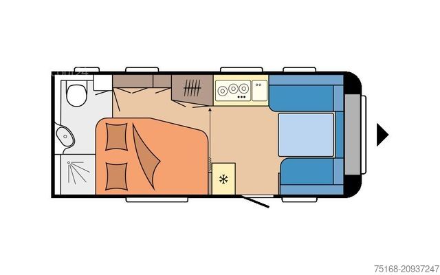 Wohnwagen HOBBY De Luxe 495 WFB Modell 2025 / 1800 Kg Achse