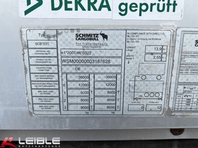 Semirimorchio con telone SCHMITZ CARGOBULL SCS 24*Varios Mega Tautliner*Hubdach*