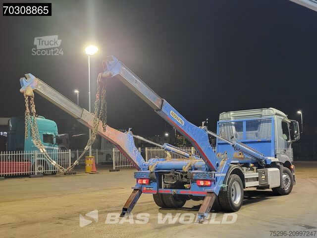 Containertransport (portaalarmsysteem) Mercedes Antos 1836 4X2 Palfinger M14T-25 MPA skiploader...