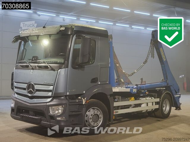 Containertransport (portaalarmsysteem) Mercedes Antos 1836 4X2 Palfinger M14T-25 MPA skiploader...