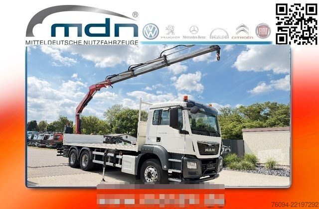 Kravas automašīnai uzstādīts celtnis MAN TGS 26.400 6x4 KRAN 4xAbstzg FUNK 5/6 Steuer AHK