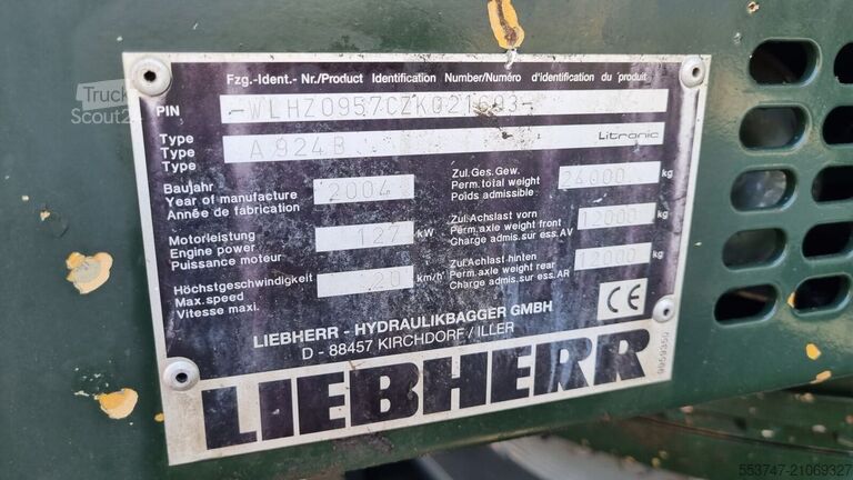 Material handler Liebherr A 924 B Litronic