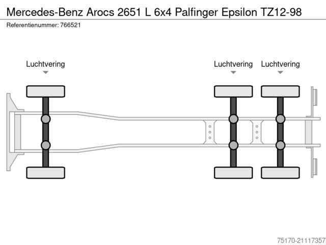 Μεταφορέας ξυλείας Mercedes-Benz Arocs 2651 L 6x4 Palfinger Epsilon TZ12-98