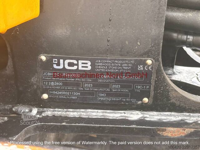 Minigrävare JCB 19C-1 gebraucht BJ 2023 1.290h