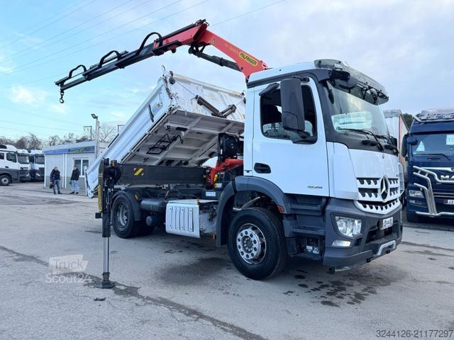 Camion basculante trilateral MERCEDES-BENZ Arocs 1835K/Meiller3-Kipper/PalfingerKran13001K