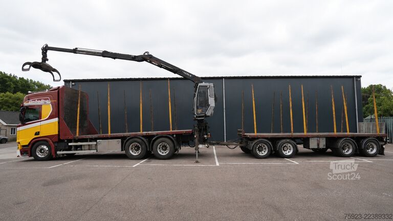 Kranwagen Scania R 580 V8 6X4 LOGTRANSPORT COMBI WITH KESLA 2112...